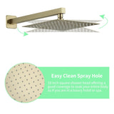 Brushed Gold System 10 Inch Bathroom Luxury Rain Mixer Combo Set Wall Mounted Rainfall W1932P197196