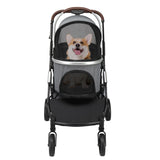 ZNTS Pet Stroller 3 in 1, Folding Lightweight Dog Stroller with Detachable Carrier & Storage Basket, 4 99473403