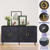 Modern Lacquered 4 Door Wooden Cabinet Sideboard Buffet Server Cabinet Storage Cabinet, for Living W1435P191611