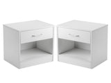 2pcs Night Stands with Drawer White 45067661