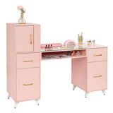 pink relief particle board tempered glass 141*50*112cm three doors and two drawers fanless nail 09679547