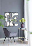 35.6" in Eclectic Styling Metal Beaded Black Wall Mirror with Contemporary Design for W2078124371
