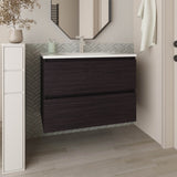 Bathroom Vanity, 2 Drawers, Black Wengue B097P350334