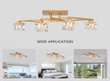 6-Light Crystal Ceiling Light for Dining Room, Modern Ceiling Lamp with Light Fixture For Entryway, W1592P251110