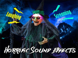 7-foot Halloween decoration witch broom with LED 21003903