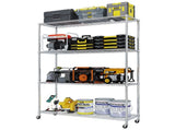 4-Layer Adjustable Shelf Iron Shelving Unit with 2'' Rubber Wheels for Home Use 46.06*17.72*64.96in 15133496