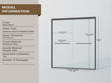 44-48 in. W x 72 in. H Double Sliding Shower Door, Semi-frameless Bathroom Sliding Door with 1/4" T5223P411680
