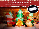 9FT Lighted Christmas Inflatable Decoration, Inflatable Santa and Reindeer Around Campfire, Funny 05216727