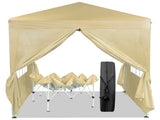6.5X6.5FT Two Doors & Two Windows Practical Waterproof Right-Angle Folding Tent Khaki Color 15685159