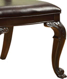 Traditional Intricate Back Design Set of 2 Side Chairs Brown Cherry Solid wood Chair Padded B01178728
