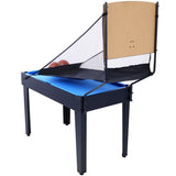 ZNTS 5-in-1 Multi-Game Table - Billiards, Push Hockey, Foosball, Ping Pong, and Basketball black/blue W465P164154