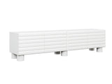 Stylish Thick Wavy Door TV Cabinet with Adjustable Shelves, Cream Style TV Stand with 4 Cabinets for N721P350797K