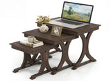 3-Piece Nesting Coffee Table Set, Space-Saving Design with Vintage Wood-Like Finish for Living Room 57988599