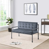 Grey and Sandy Grey Loveseat with Loose Back B062P185737