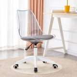ZNTS Smoke gray modern home office desk and chair, adjustable 360 &deg; rotating chair engineering plastic W1151119887