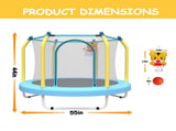55-inch Trampoline for Kids Indoor & Outdoor Small Toddler Trampoline with Basketball Hoop 04726113
