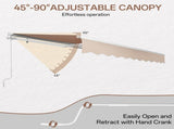 98.4"D x 117"W x 59"H retractable awning Khaki 68786834