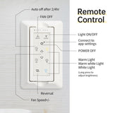 66 Inch Large Ceiling Fan With Dimmable Led Light 8 ABS Blades Smart Remote Control Reversible DC W882P146893