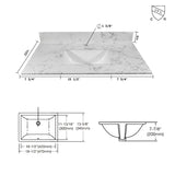 Montary 31inch bathroom stone vanity top engineered white marble color with undermount ceramic sink W50932301