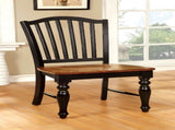 Set of 2 Side Chairs in Black and Antique Oak Finish B016P222699
