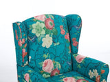 Modern Accent with Retro Wood Legs, Comfy Upholstered Armchair, Floral Design Single Sofa 90825210