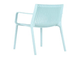 Summer - 4pcs Modern Stackable Plastic Armchair for Indoor/Outdoor Use Ergonomic Slatted Back W3450P323324