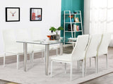 Simple Assembled Transparent Glass & Iron Dinner Table 68778429