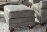 Leinster Faux Leather Upholstered Nailhead Ottoman T2574P196951