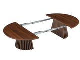 Walnut-colored Round Wooden Coffee Table, Flexible and Extendable,Space-saving,Fashionable Oval W3590P491826