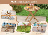 26" x 27" Solid Acacia Wood Foldable Round Side Table, 180 LBS Weight Capacity Patio End Table 61714153