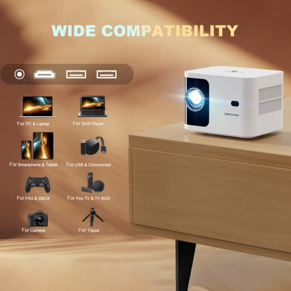 DBPOWER 5G WiFi Mini Bluetooth Projector 4K Support, 300 ANSI HD 1080P ...