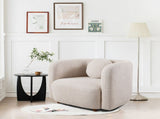 C3-2507, Accent Square Sofa Chair, Boucle Fabric Upholstered Single Cloud Couch Chair, Japandi Style W2664P381651