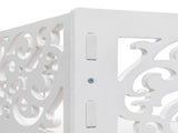 Wood-plastic Board Four Tiers Carved Shoe Rack White B 31111273