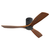 52 Inch Low Profile Ceiling Fan DC 3 Carved Wood Fan Blade Noiseless Reversible Motor Remote Control W934P214539