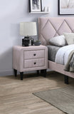 ZNTS Light Pink Color Velvet Gorgeous 1pc Nightstand Bedside Table 2x Drawers Bedroom Furniture Sleek B011P190169