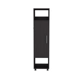 Cluster 63" Tall Wardrove One-Door Cabinet with Mirror, Three Shelves, Casters and Hanging Rod, B200P240237
