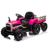 ZNTS Ride on Tractor with Trailer,24V Battery Powered Electric Tractor Toy, 200w*2motor W1396P144515