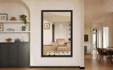 60"x40" Oversized Modern Rectangle Bathroom Mirror with Black Frame Decorative Large Wall Mirrors W708P297675