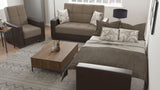 PrimeNest NimbusFlow Upholstered Convertible Sofabed with Storage, Beige/Brown-PU Chenille B030P286529