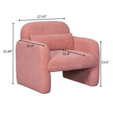 ZNTS Stylish and Minimalist Teddy Fleece Single Sofa Chair with Arms and Pillow, Armchair, Accent Chair W1716P196472