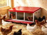 3-Compartment Chicken Nesting Box, Hot-Dipped Galvanized Iron Roll-Away Egg Collection Box, 21467062