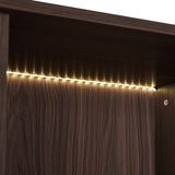 51.2'' Tall Lighted Display Cabinet with Tempered Glass Door, Metal Legs, LED Curio Cabinet, Modern N845P261794D