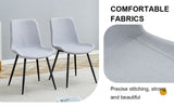 Comfortable Linen-Cotton Dining Chair Set - Four Pieces in Light Gray.Integrated Seat and W1151P230557