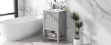 20" Bathroom Vanity with Sink, Bathroom Cabinet with Soft Closing Door, Storage Rack and Open Shelf, WF308492AAE