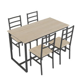 Five-piece set table and chair with backrest, industrial style, solid structure W57868874