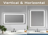 24x36" Frameless Tempered Mirror Dual LED Light Strips Front and Back LightingUnable ship on 28792828