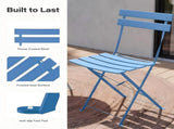 Indoor Outdoor 3-Piece Foldable Bistro Set Folding Outdoor Patio Furniture Sets 2 Chairs And 1 81755350