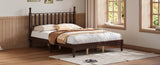 ZNTS Queen Size Wood Platform Bed with Gourd Shaped Headboard,Retro Style Platform Bed with Wooden Slat N733P206242D