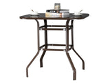 Wrought Iron Glass High Bar Table Patio Bar Table Brown 75817084