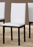 Noyes Faux Leather Seat Metal Frame Dining Chairs, Set of 4, White T2574P164527